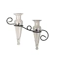 Double Amphora Glass Vase on Knotted Sconce - Clear
