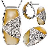 Cubic Zirconium with Champagne Mother-of-Pearl Set