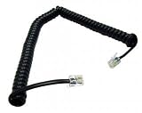 RJ22, 4P / 4C, Black Coil, Reverse, 7 ft (Headset to Phone)