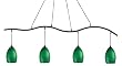 Z-Lite 131-4SB-GREEN 61-Inch 4-Light Billiard / Island Fixture with Glass Shades