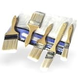 5-Brush Paint-Stain-Varnish Set - Wood Handles