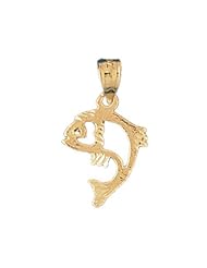 Dazzlers Solid 14k Gold Fish Charm Pendant Available in three colors from jewelsberry (weights: 1.1 grams only)