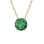 10k Yellow Gold Created Emerald Pendant, 18"