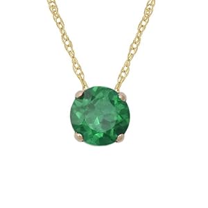 Buy 10k Yellow Gold Created Emerald Pendant, 18 by  