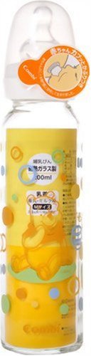 teteo くまのプーさん コンビ 哺乳びん 耐熱ガラス製 200ml (母乳・ミルク用Mサイズ乳首付)