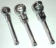 3 Pcs Ratchet Flexible Handle Set - Stubby