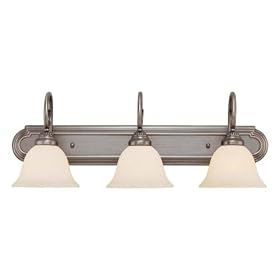 Century - 3 Light Bathroom Vanity Lighting Fixture - Aged Pewter - Cream Alabaster Glass -... by Jeremiah