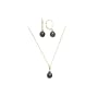14K Yellow Gold Tahitian Pearl Earrings and Necklace Jewelry Set