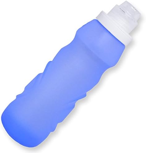 Spartly Sports Collapsible Water Bottle - 20 Oz - Blue Color - BPA Free - Ideal for Running, Camping, Yoga, Working Out, Cylcling, Fits Any Bike, or Simply the Office. #1 Sports Canteens - Best Gift!