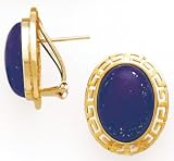 14k Gold & Lapis Greek-Key Earrings
