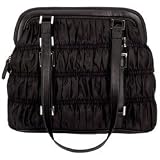 Black Nylon Ruched Shoulder Bag