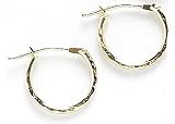 14KT Small Diamond Cut Hoop 14KT GOLD
