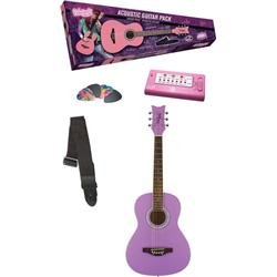 Daisy Rock Debutante Jr. Miss Acoustic Short Scale Popsicle Purple Guitar Pack