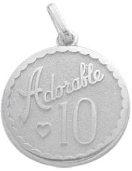 Sterling Silver Adorable #10 Age Expression Pendant with chain