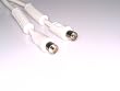 Antennenkabel 10m Koaxialkabel 100 Hz 90 dB weiss mit 2x Mantelstromfilter