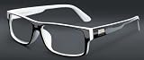 IG Unisex Clear Lens Plastic Fashion Glasses in Black/White