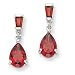 14k Gold WG Garnet Dangle Post Earrings