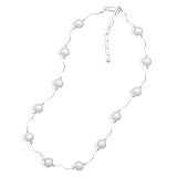 17+2 Extension Wave Design Tube Necklace with Cultured Freshwater Pearls