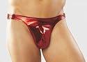 1st Fantasies Male Power Bong Thong Stretch Metallic RED Lame'