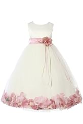 Tea Length Satin/Tulle Sleeveless  Dress With a Sash 