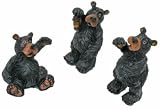 Waving Willie Black Bear Figurines, 3, Set of 3 in 3 Styles