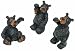 Waving Willie Black Bear Figurines, 3, Set of 3 in 3 Styles