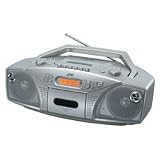 JVC RC-EZ35 Portable Boombox with CD Player, Cassette Deck, and AM/FM Tuner