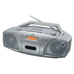 JVC RC-EZ35 Portable Boombox with CD Player, Cassette Deck, and AM/FM Tuner