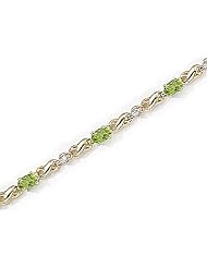 14kt Yellow Gold Oval Peridot and Diamond Bracelet