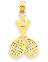 14k Gold Double Tennis Racquet Charm