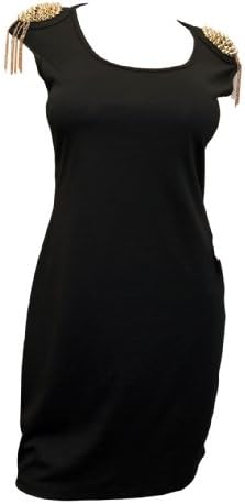 eVogues Plus size Spiked Shoulder Knit Dress