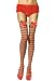 Christmas Stripe Thigh High Nylon Stocking with Satin Bow
