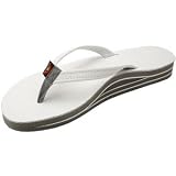 Rainbow Sandals Womens Color Leather Narrow Strap Double Arch - White Large