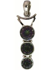 Triple Mystic Topaz Pendant - Sterling Silver