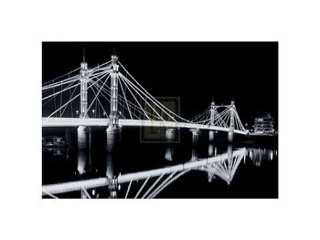 Cover image : Albert Bridge at Night Photography Art Poster Print by Bill Philip, 16x12