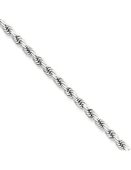 3.1mm, 14 Karat White Gold, Diamond-Cut Rope Chain - 22 inch