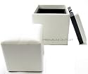 Tandem White - Tray Ottoman Cube Storage