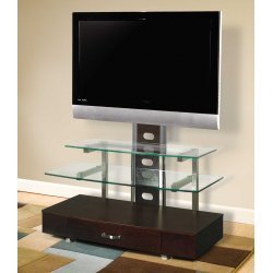 Hello Flat Panel TV Stand with Integrated Mount (Warm mocha) (55H x 50W x 20.5D) by 