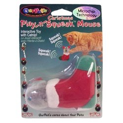 Our Pets Play n Squeak Christmas Mouse Interactive Cat Toy
