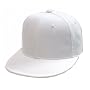 Plain Fitted Flat Bill Hat - White