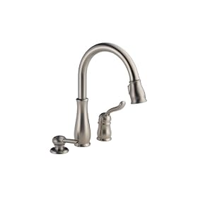 Delta Faucet 978-SSSD-DST Leland Single Handle Kitchen Faucet With Pull Down Spray, Soap... by DELTA FAUCET