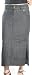 DFLongTab840B Two Pocket Low Rise Stretch Denim Ankle Length Skirt with Side Slits - Black / 3