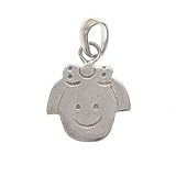 Sterling Silver Charm Pendant Little Girl Happy Face Toddler Daughter!