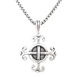 Celtic Knot WISDOM Pendant in Sterling Silver on a 20" Oxidized Round Box Chain for Men or Women, #8210