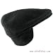WOOL KNIT IVY CABBY CABBIE DRIVER CAP HAT w/ EAR FLAPS * BLACK * Large / Extra Large