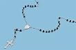 Sterling Silver Rosary with 5 mm Onyx Beads, 27mm Pendant, 24" or 30" in Length