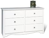 Monterey White Youth Sized 6-Drawer Dresser By Prepac