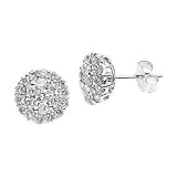 1 2 Cttw Diamond Cluster Earrings 14k White Gold (SI Clarity, H Color)