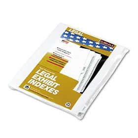 90000 Series Legal Exhibit Index Dividers, 1/10 Cut Tab, Exhibit J, 25/Pack