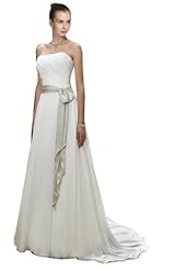 Strapless Lace-Up Sheath Chiffon  Dress with a Court Train  With a Sash 